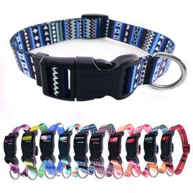 Pet supplies Digital printing Pet collar Bohemian collar Ethnic dog collar (Color: Bohemian blue)