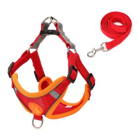 Small Dog Harness Puppy Harness and Leash Set with Reflective Strip for Small Dog Breeds (Color: Red)