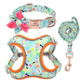 Custom Printed Dog Collar Leash Set Personalized Pet Dog Collar (size: M)