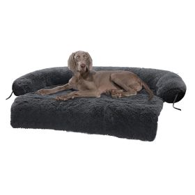 Dog Mat Furniture Protector Fluffy Dog Couch Bed (Color: Dark gray)